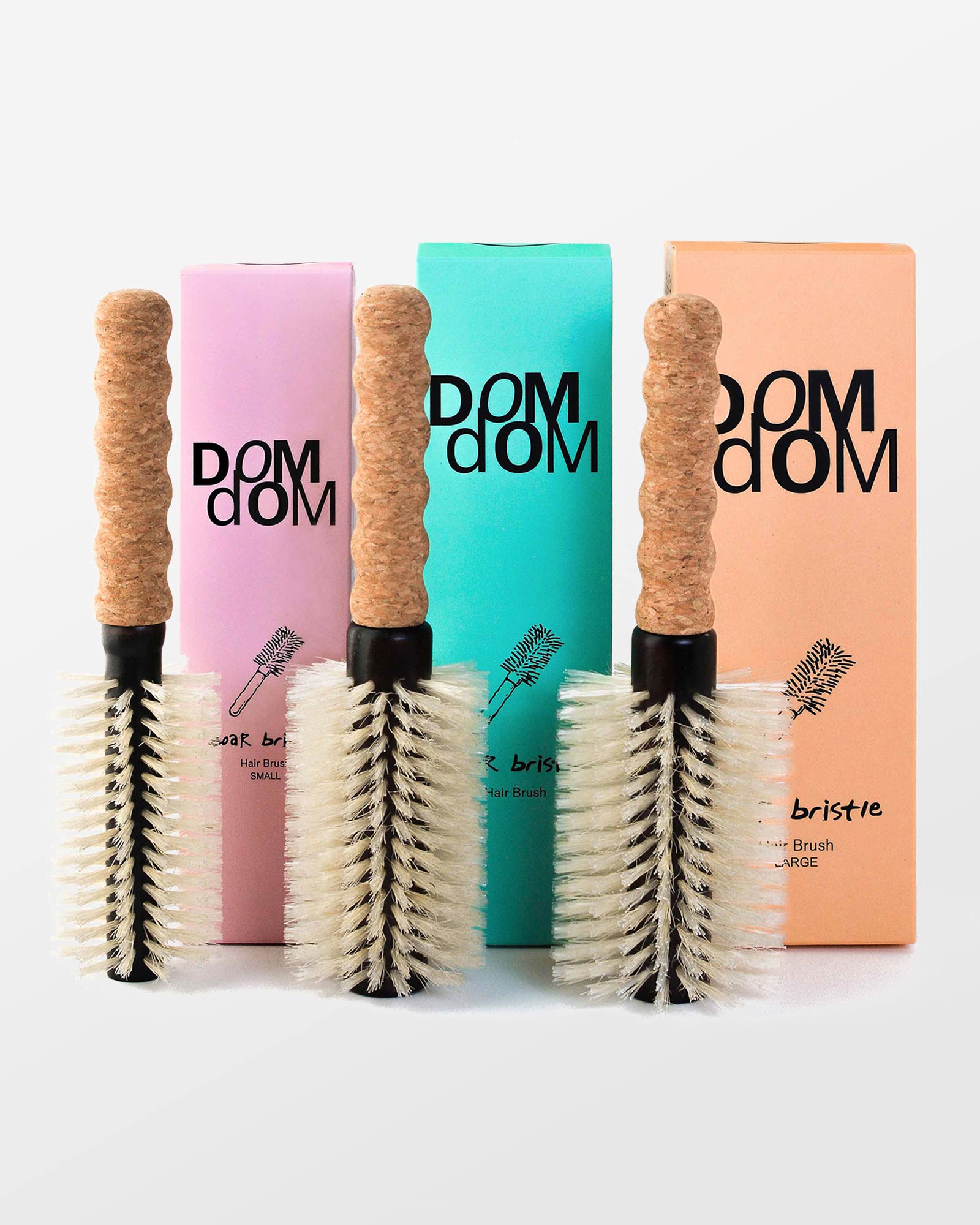 Round Boar / Nylon Bristle Brush Trio