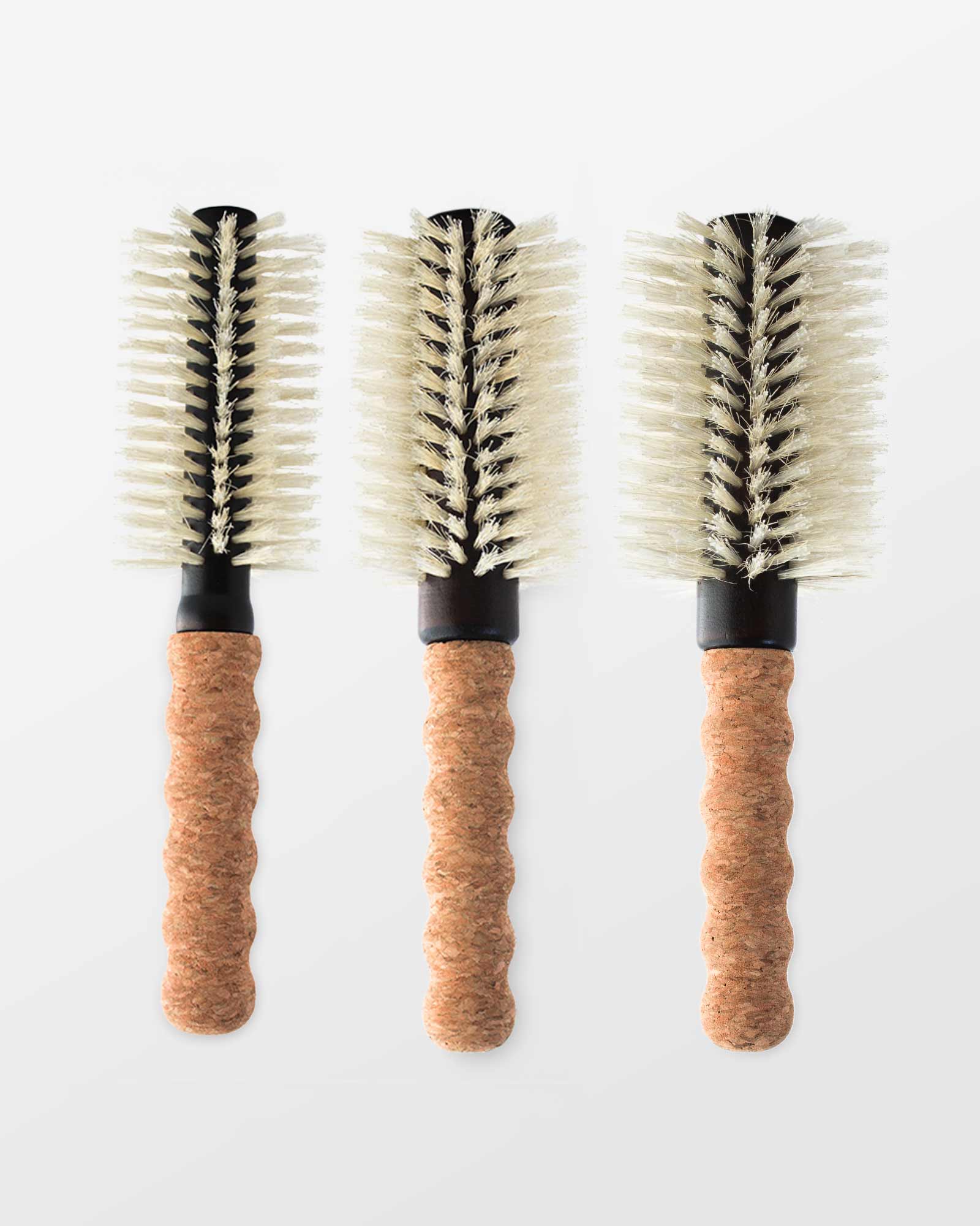 Round Boar / Nylon Bristle Brush Trio