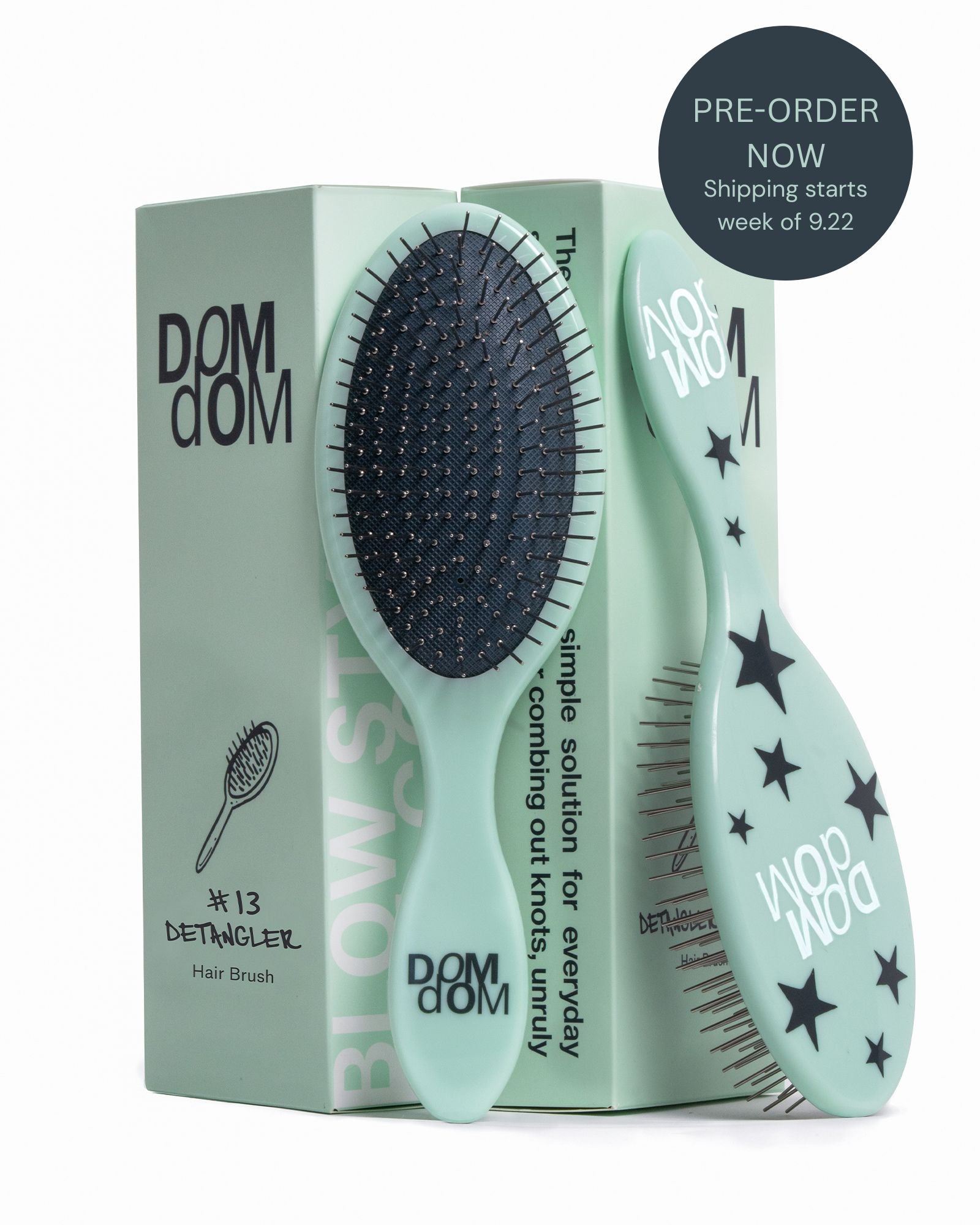 #13 Detangler Brush Green Stars